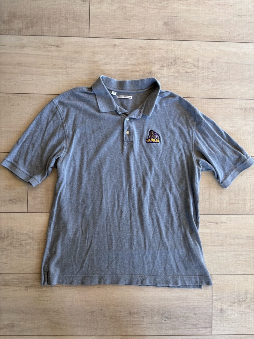 Cutter & Buck Gray Polo Shirt with James Madison University JMU Mascot Size XXL